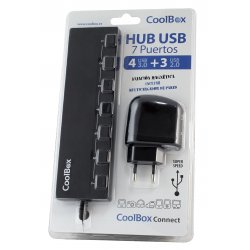 COOLBOX HUB USB 7 PUERTOS (4 USB3.0) ALIMENTADO CON FIJACION MAGNETICA