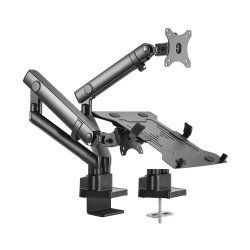 AISENS - SOPORTE DE MESA PRO CONTRAPESO GIRATORIO E INCLINABLE PARA PORTATIL Y MONITOR/TV 8KG DE 17-