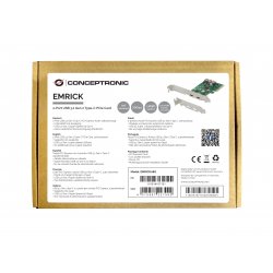CONCEPTRONIC 2-Port USB 3.2 Gen 2 PCIe Card, Self-Powered