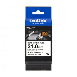 BROTHER Cinta tubo termorretractil. Texto negro sobre fondo blanco. PTE550W, PTP750W, PTP900W, PTP950NW, PTD800W