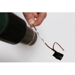 BROTHER Cinta tubo termorretractil. Texto negro sobre fondo blanco. PTE550W, PTP750W, PTP900W, PTP950NW, PTD800W