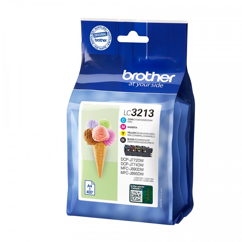 BROTHER Pack  cartuchos de tinta negro, cian, magenta y amarillo LC3213VAL
