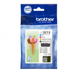 BROTHER Pack  cartuchos de tinta negro, cian, magenta y amarillo LC3213VAL
