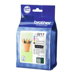 BROTHER Pack de 4 cartuchos de tinta negro, cian, magenta y amarillo LC3217VAL para MFCJ5330, MFCJ65