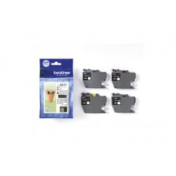 BROTHER Pack de 4 cartuchos de tinta negro, cian, magenta y amarillo LC3217VAL para MFCJ5330, MFCJ65