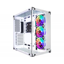 Talius caja Atx gaming Cronos Frost Blanca RGB cristal templado USB 3.0 (Incluye 3 ventiladores)