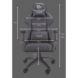 Talius silla Komodo gaming black, 2D, butterfly, base metal, ruedas 60mm nylon, gas clase 4, 2 almoh