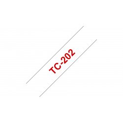 BROTHER Cinta laminada blanco/rojo 12mm, 7,7m