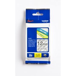 BROTHER Cinta laminada transparente/negro 12mm