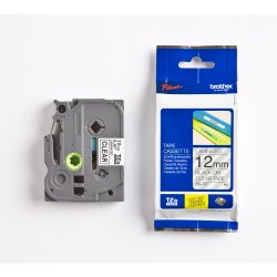 BROTHER Cinta laminada transparente/negro 12mm