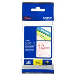 BROTHER Cinta laminada transparente/rojo 12 mm