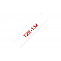 BROTHER Cinta laminada transparente/rojo 12 mm