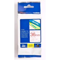 BROTHER Cinta laminada blanco/rojo 36mm