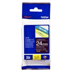 BROTHER Cinta laminada negro/blanco 24mm