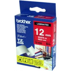 BROTHER Cinta laminada rojo/blanco 12mm