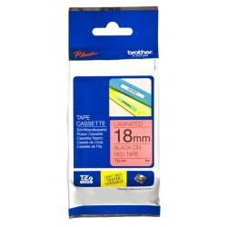 BROTHER Cinta laminada rojo/negro 18mm