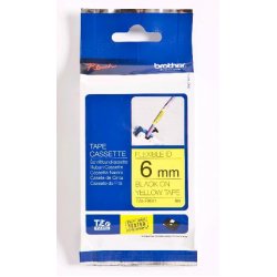 BROTHER Cinta laminada Amarillo / negro (Flexibles) 6mm