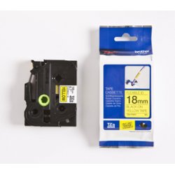 BROTHER Cinta laminada Amarillo / negro (Flexibles) 18mm
