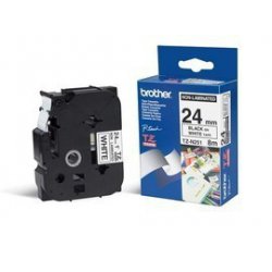BROTHER Cinta No laminada blano/negro 24mm