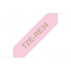 BROTHER Cinta de tela satinada no adhesiva, Texto Dorado sobre tejido Rosa