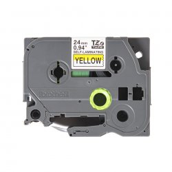 BROTHER Cinta autolaminada. Texto negro sobre fondo amarillo. Ancho:24 mm. Longitud: 8 m