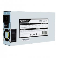 UNYKACH Fuente Alimentacion Power Supply FLEX 1U estandar 250W APFC, ideal para Caja RACK 19&quot  d