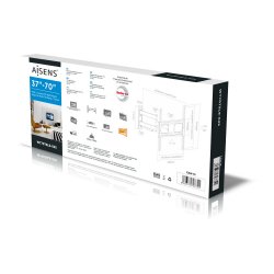 AISENS - SOPORTE PRO GIRATORIO, INCLINABLE Y NIVELABLE PARA MONITOR/TV 50KG DE 37-70, NEGRO