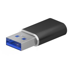 AISENS - MINI ADAPTADOR USB 3.2 GEN2 / USB 2.03A, TIPO USB-C/H-A/M, NEGRO