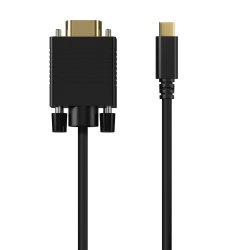 AISENS - CABLE CONVERSOR USB-C A VGA, USB-C/M-HDB15/H, NEGRO, 1.8M