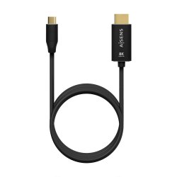AISENS - CABLE CONVERSOR ALUMINIO USB-C A HDMI 2.1 8K@60HZ, USB-C/M-HDMI/M, NEGRO, 2.0M
