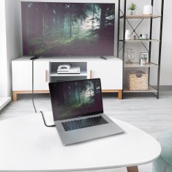 AISENS - CABLE CONVERSOR ALUMINIO USB-C A HDMI 2.1 8K@60HZ, USB-C/M-HDMI/M, NEGRO, 2.0M