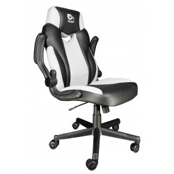 TALIUS SILLA CRAB GAMING negr/blanca, brazos abatibles, butterfly, ruedas nylon, piston clase 4