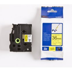 BROTHER Cinta laminada Amarillo / negro (Flexibles) 36mm