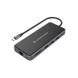 CONCEPTRONIC ADAPTADOR USB-C 12IN1 HDMIx2 VGA USB-C DATOS USB-A AUDIO LAN GIGABIT LECTOR DE TARJETAS DONN15G