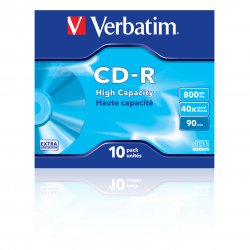 VERBATIM CD-R 800Mb 90MIN 40X Datalife Extra Protection (Pack 10 unidades)