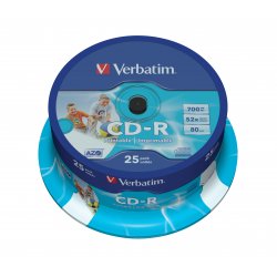 VERBATIM CD-R 700Mb 52X Printable(Tarrina 25 Ud)