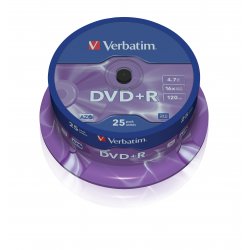 VERBATIM DVD+R 4.7Gb 16x (Tarrina 25 ud)