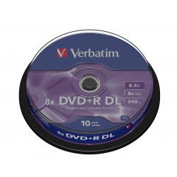 VERBATIM DVD+R 8.5Gb 8x doble capa (Tarrina 10 ud)