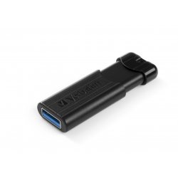 VERBATIM PENDRIVE PINSTRIPE 128GB HIGH SPEED RETRACTIL USB 3.2 NEGRO