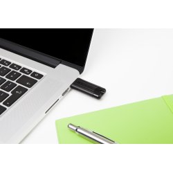 VERBATIM PENDRIVE PINSTRIPE 128GB HIGH SPEED RETRACTIL USB 3.2 NEGRO