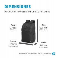 HP Mochila Profesional Bussines para portatiles hasta 17 pulgadas 500S6AA /Negro