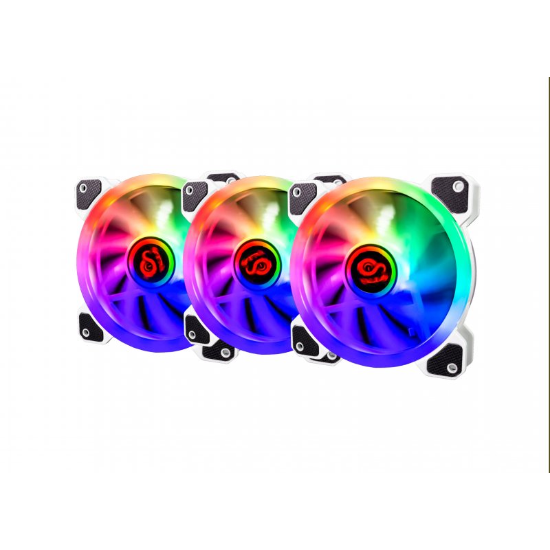 TALIUS IRIS SPECTRUM ARGB/CRONOS -KIT DE 3 VENTILADORES 120 MM  COLOR BLANCO