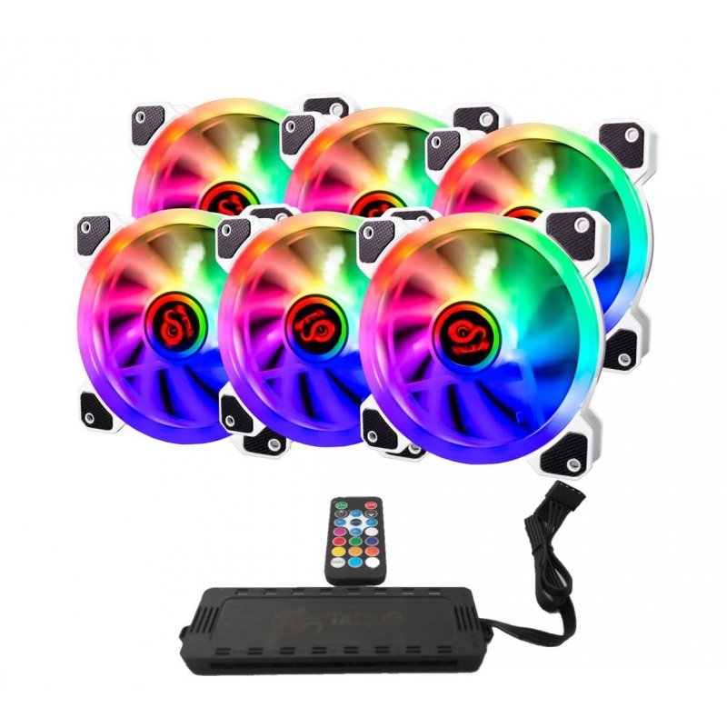 TALIUS IRIS SPECTRUM ARGB/CRONOS PACK 6 VENTILADORES 120MM + CENTRALITA COLOR BLANCO