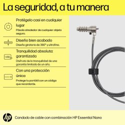 HP CANDADO DE CABLE CON COMBINACION NANO ESENCIAL