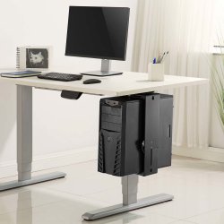 AISENS - SOPORTE GIRATORIO Y ALTURA PERSONALIZABLE PARA CPU POR DEBAJO DE ESCRITORIO CON MANGO DE BLOQUEO FACIL