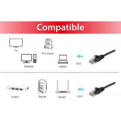 EQUIP CABLE DE RED CAT.6 U/UTP PATCH CABLE, 3.0M , NEGRO