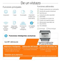 HP multifuncion laser monocromo LaserJet M234dwe (HP+ solo consumible original, cuenta HP, conexion)