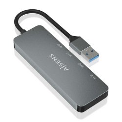 AISENS - HUB USB 3.2 GEN2 10G USB-A, USB-A/M-2xUSB-C/H-2xUSB-A/H, GRIS, 15CM