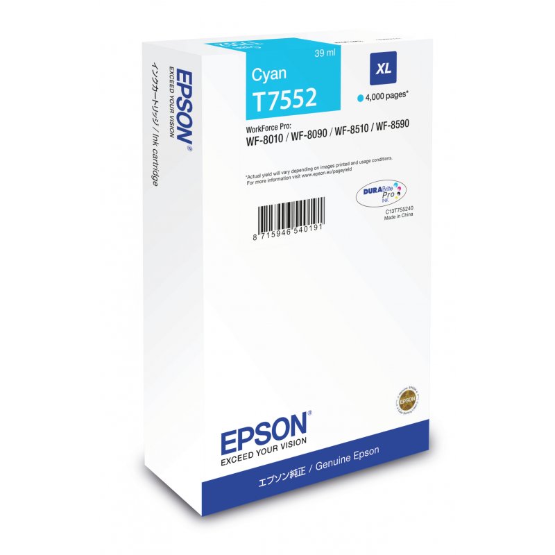 EPSON Cartucho Cian XL 4000p WF-8xxx