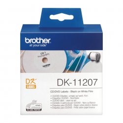 BROTHER Rollo de Etiquetas Plasticas para CD/DVD de 58mmx58mm de 100 Uds.